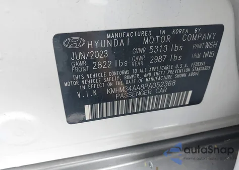 2023 Hyundai Ioniq 6 Sel из США, поврежденный, VIN KMHM34AA8PA052368